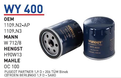 Wunder WY 400 Oil Filter WY400