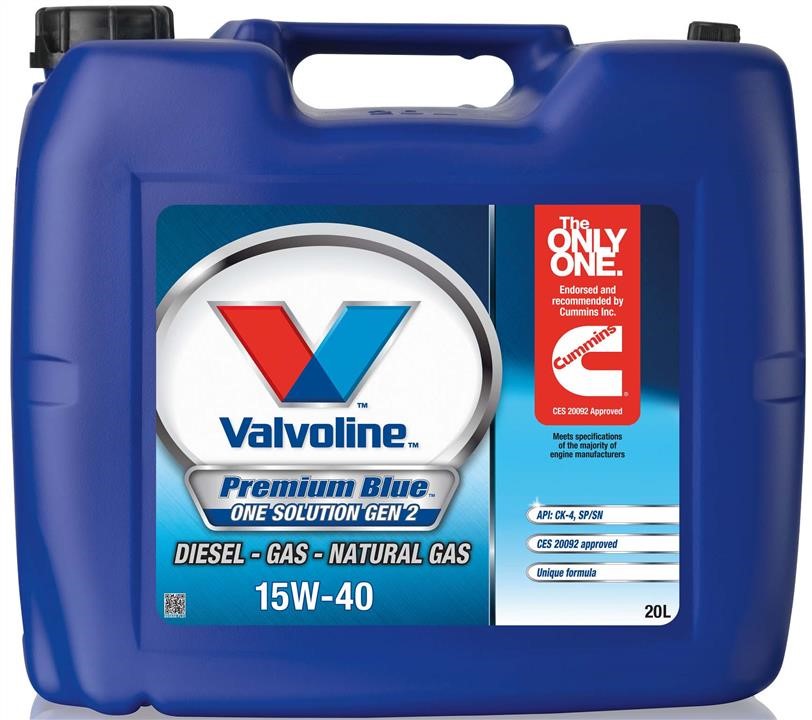 Valvoline 893656 Engine oil VALVOLINE PREMIUM BLUE ONE SOL GEN 2 15W-40, API SP/CK-4, 20L 893656