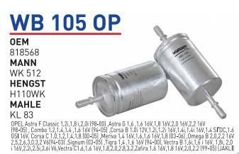 Wunder WB 105 OP Fuel filter WB105OP