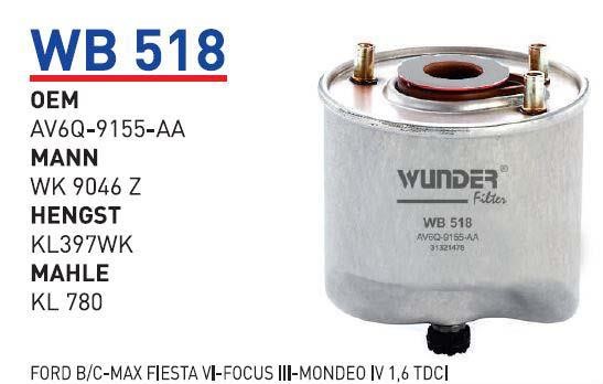Wunder WB 518 Fuel filter WB518
