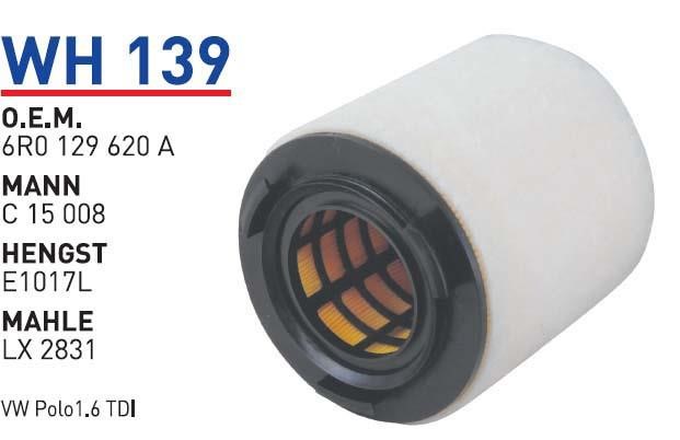 Wunder WH 139 Air filter WH139