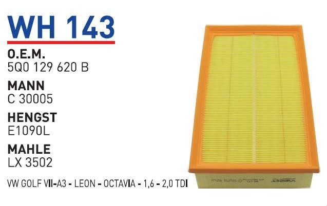 Wunder WH 143 Air filter WH143
