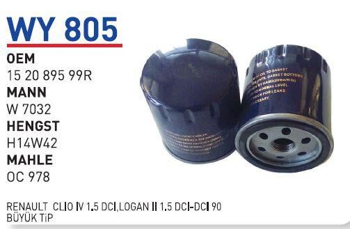 Wunder WY-805 Oil Filter WY805