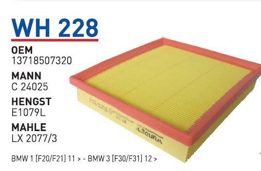 Wunder WH 228 Air filter WH228