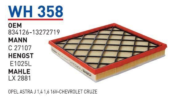 Wunder WH 358 Air filter WH358