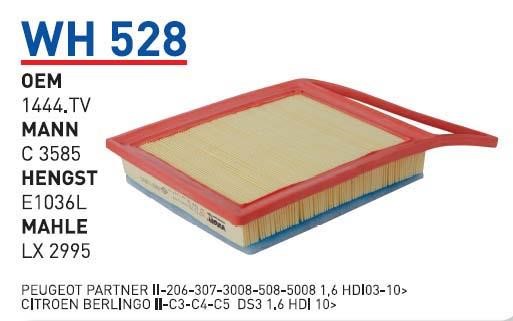 Wunder WH 528 Air filter WH528