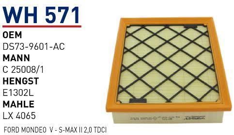 Wunder WH 571 Air filter WH571
