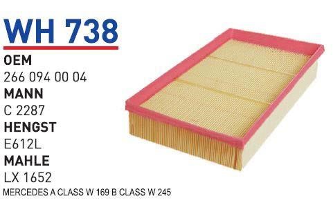 Wunder WH 738 Air filter WH738