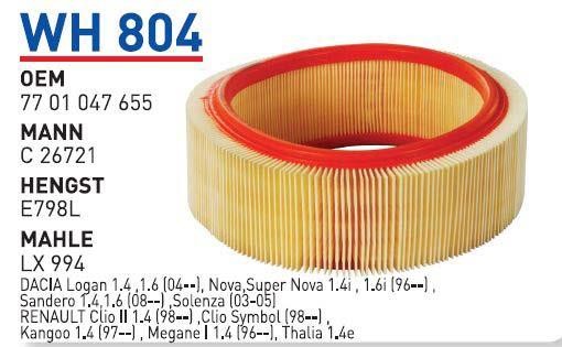 Wunder WH 804 Air filter WH804