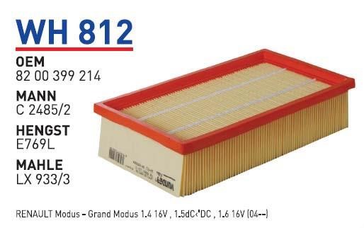 Wunder WH 812 Air filter WH812