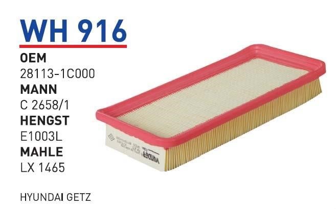 Wunder WH 916 Air filter WH916