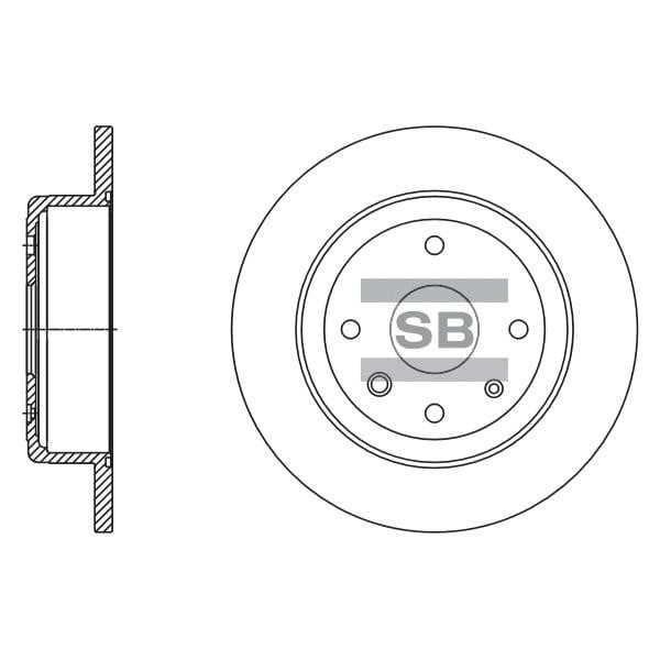 Sangsin SD3058 Rear brake disc, non-ventilated SD3058