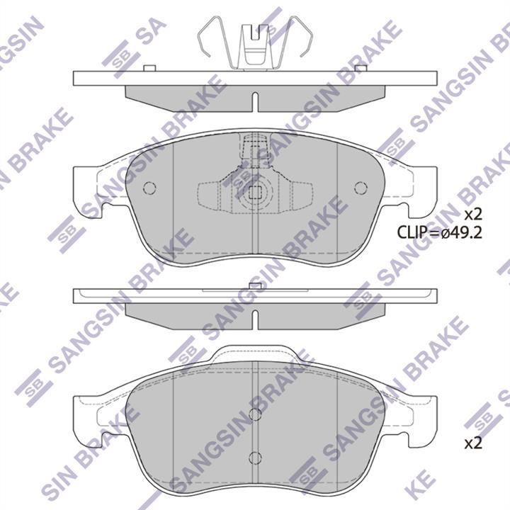 Sangsin GP1390 Front disc brake pads, set GP1390