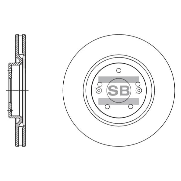 Sangsin SD1109 Front brake disc ventilated SD1109