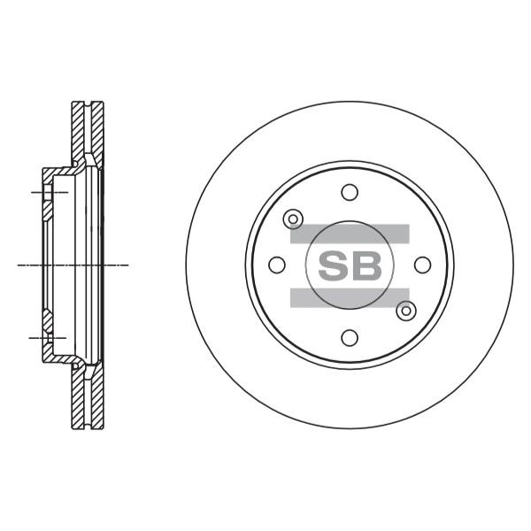 Sangsin SD1113 Front brake disc ventilated SD1113