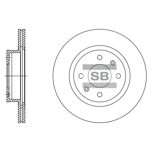 Sangsin SD1140 Front brake disc ventilated SD1140
