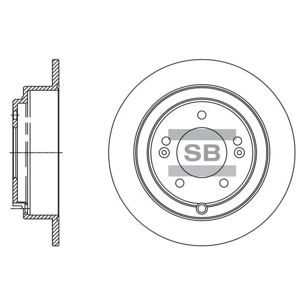 Sangsin SD2064 Rear brake disc, non-ventilated SD2064