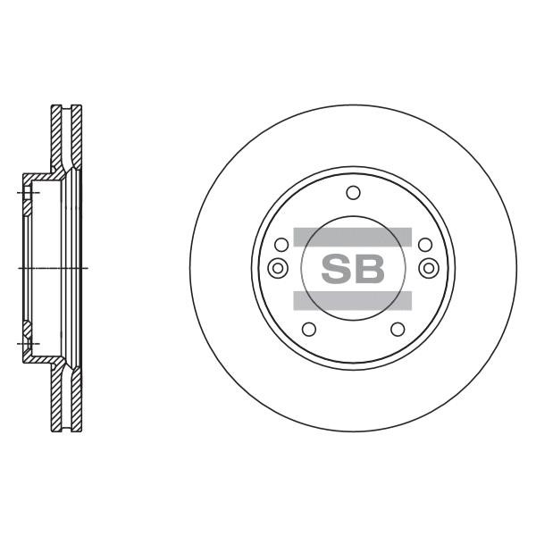 Sangsin SD2067 Front brake disc ventilated SD2067