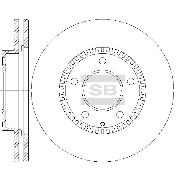 Sangsin SD2070 Front brake disc ventilated SD2070