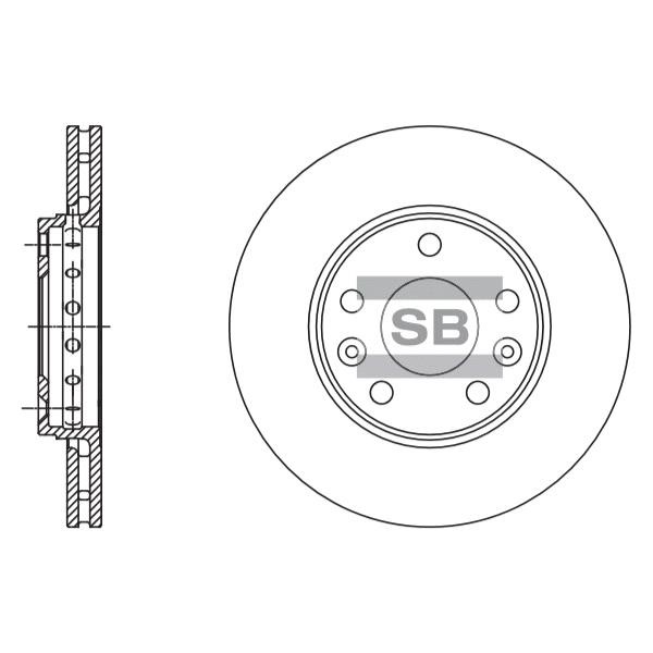 Sangsin SD3060 Front brake disc ventilated SD3060