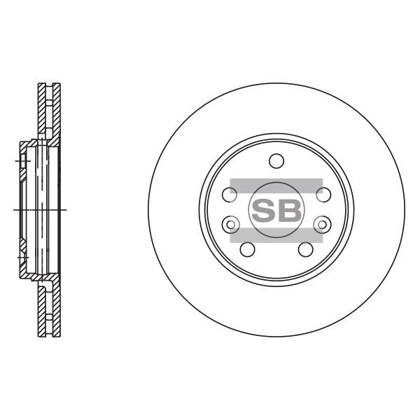 Sangsin SD3062 Front brake disc ventilated SD3062