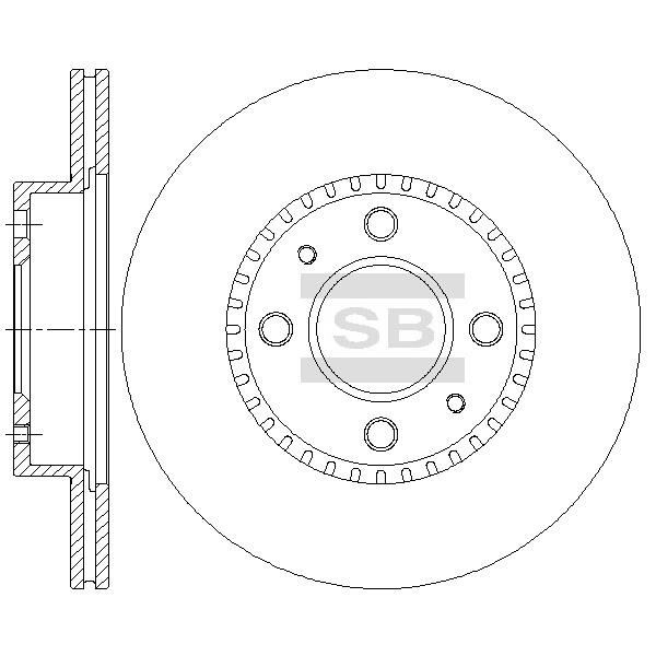 Sangsin SD4261 Front brake disc ventilated SD4261