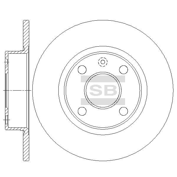 Sangsin SD5122 Rear brake disc, non-ventilated SD5122