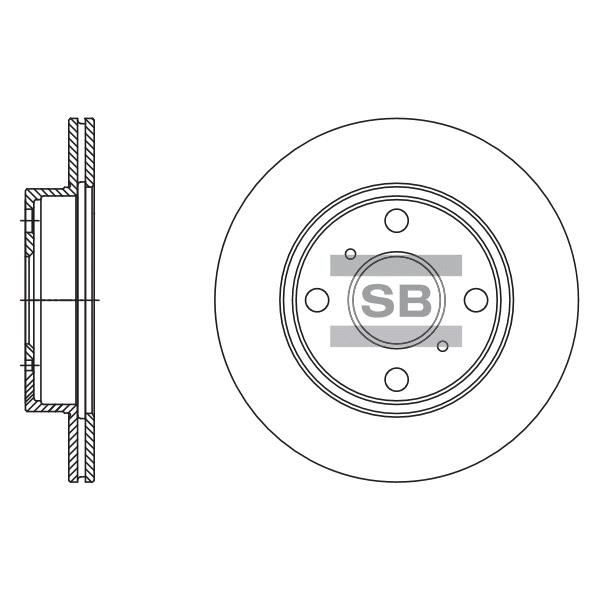 Sangsin SD4086 Front brake disc ventilated SD4086
