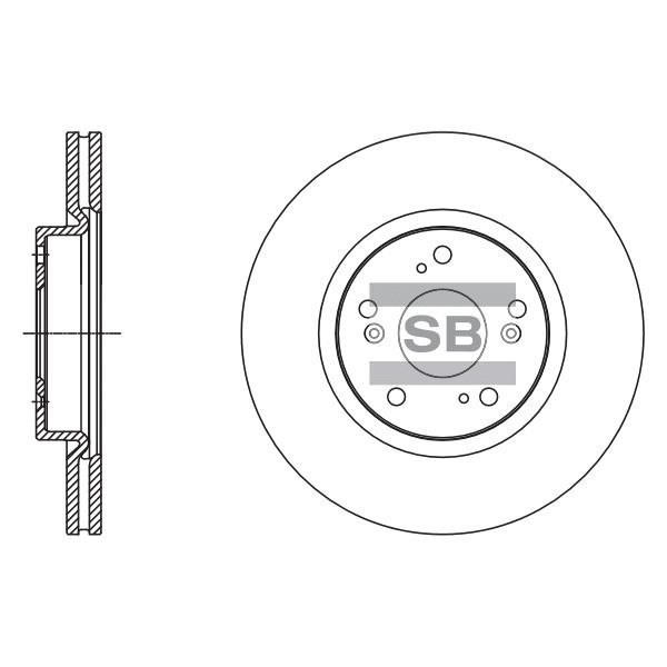 Sangsin SD4114 Front brake disc ventilated SD4114
