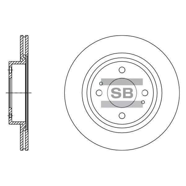 Sangsin SD4332 Front brake disc ventilated SD4332