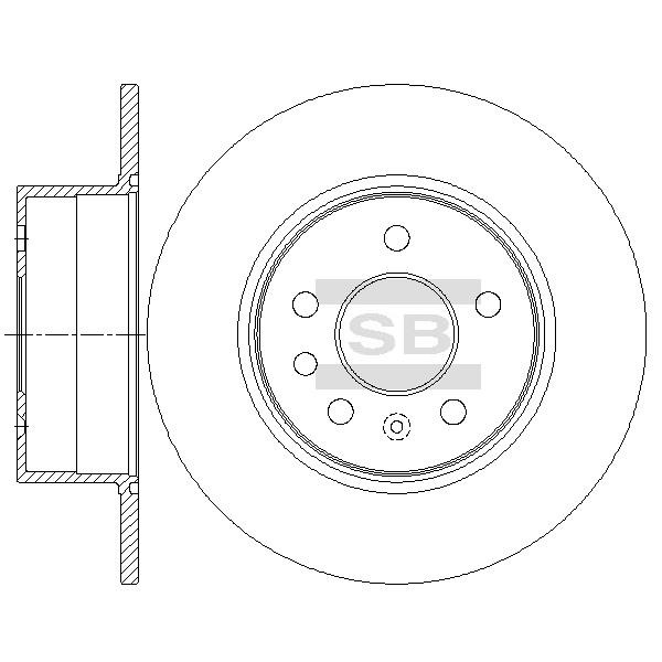 Sangsin SD5123 Rear brake disc, non-ventilated SD5123