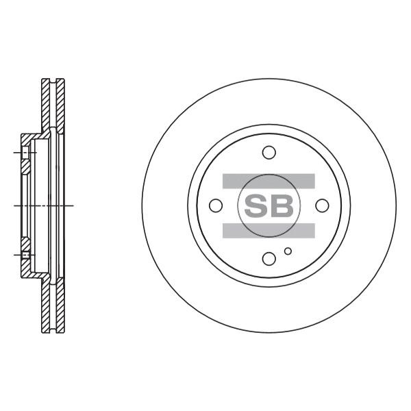 Sangsin SD5306 Front brake disc ventilated SD5306