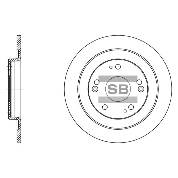 Sangsin SD4115 Rear brake disc, non-ventilated SD4115