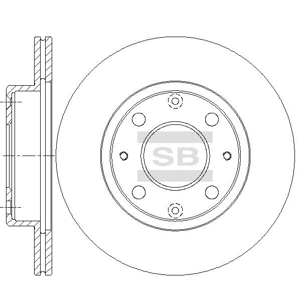 Sangsin SD4130 Front brake disc ventilated SD4130