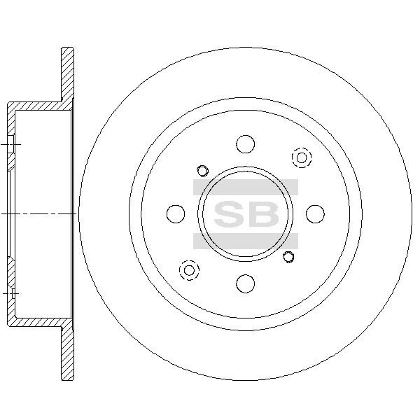 Sangsin SD4138 Rear brake disc, non-ventilated SD4138