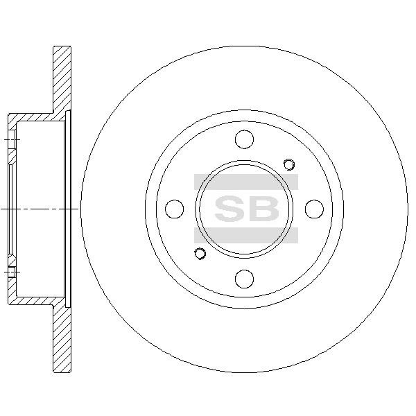 Sangsin SD4352 Unventilated front brake disc SD4352