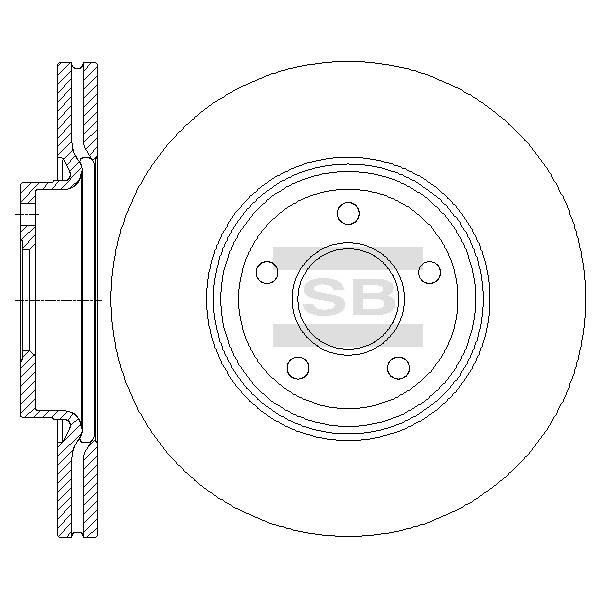 Sangsin SD5313 Front brake disc ventilated SD5313