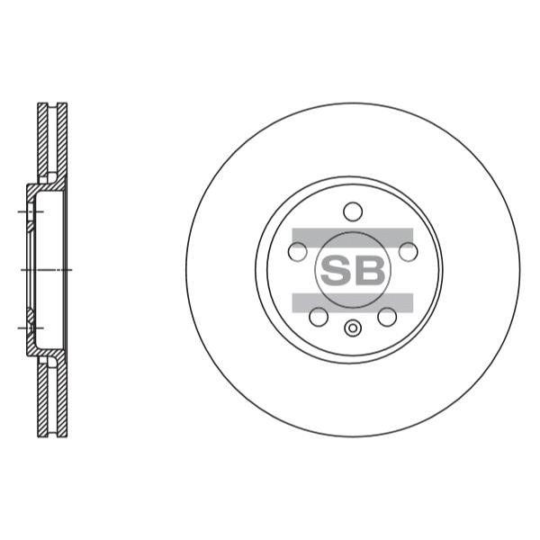 Sangsin SD5408 Front brake disc ventilated SD5408