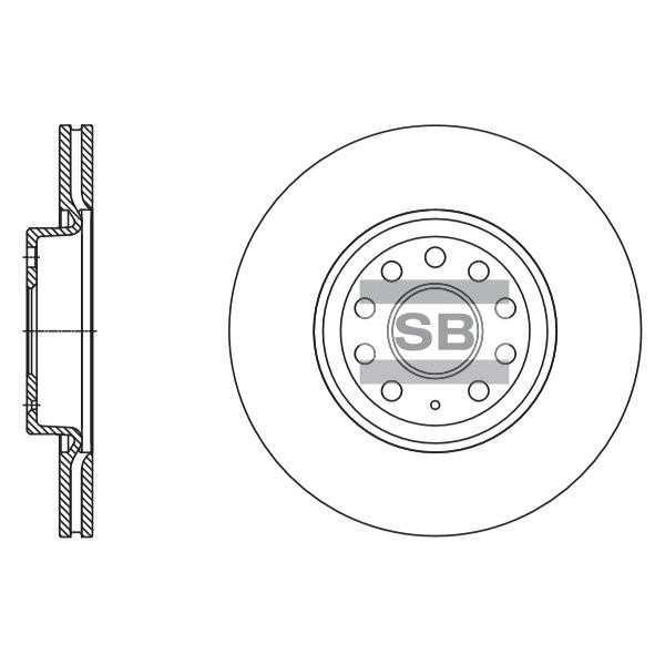 Sangsin SD5409 Front brake disc ventilated SD5409
