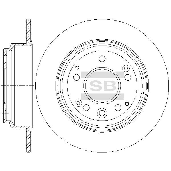 Sangsin SD4141 Rear brake disc, non-ventilated SD4141