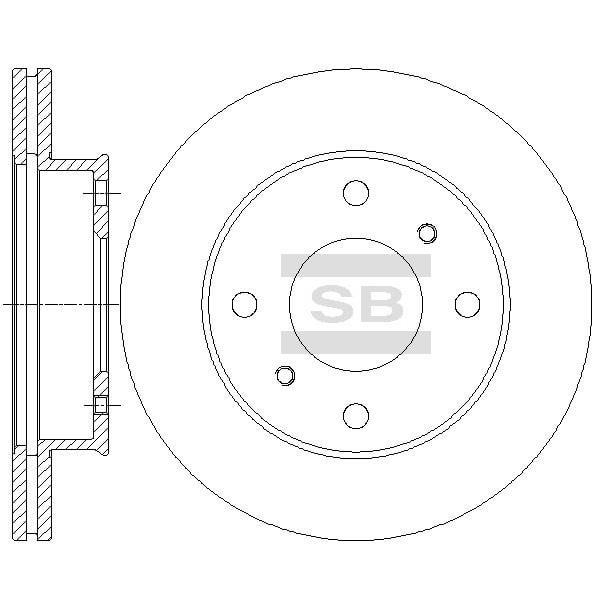Sangsin SD4237 Front brake disc ventilated SD4237