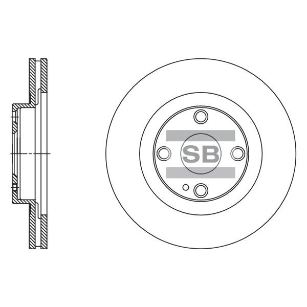 Sangsin SD4416 Front brake disc ventilated SD4416