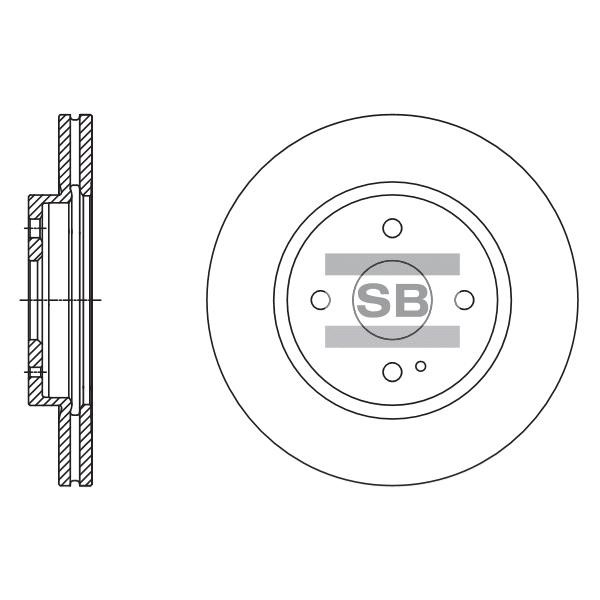 Sangsin SD4418 Front brake disc ventilated SD4418