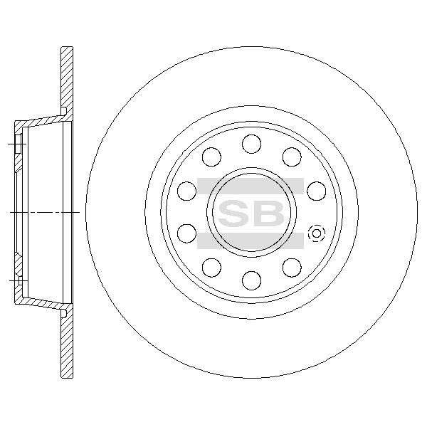 Sangsin SD5411 Rear brake disc, non-ventilated SD5411