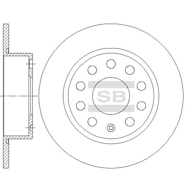 Sangsin SD5413 Unventilated front brake disc SD5413