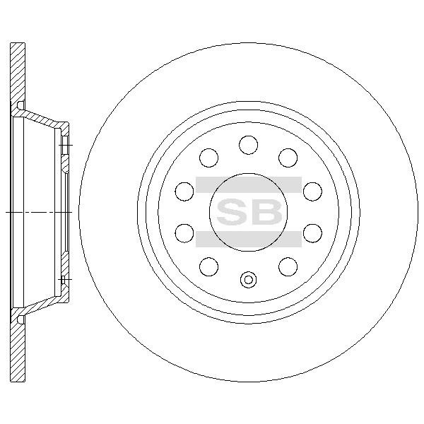 Sangsin SD5414 Rear brake disc, non-ventilated SD5414