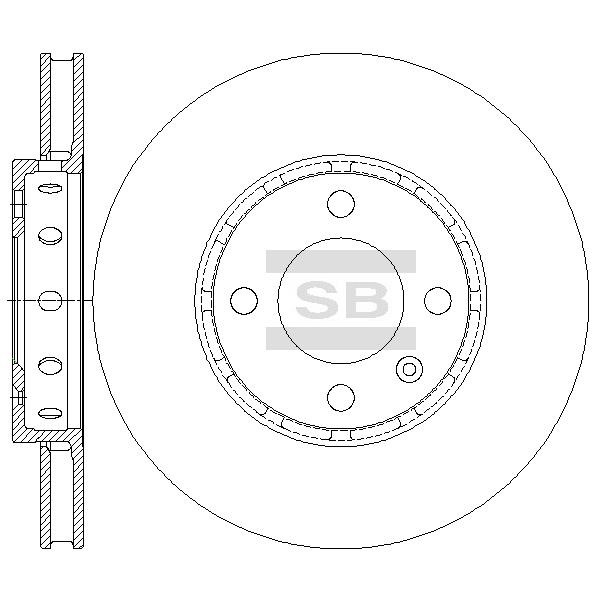 Sangsin SD5415 Front brake disc ventilated SD5415