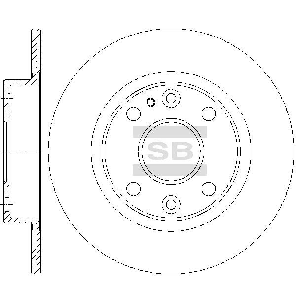 Sangsin SD4446 Rear brake disc, non-ventilated SD4446