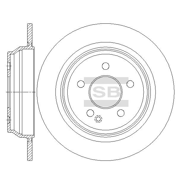 Sangsin SD5440 Rear brake disc, non-ventilated SD5440