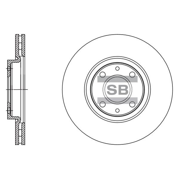 Sangsin SD5502 Front brake disc ventilated SD5502